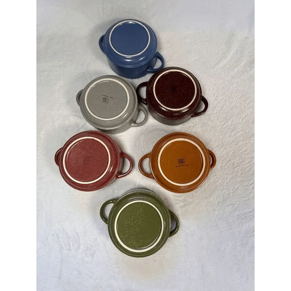 Gourmet Basics by Mikasa Double Handled Soup Bowl Braylin Set of Six Speckled